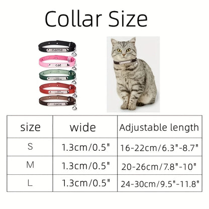 Collar Cuero Premium para Gato con Cascabel y Placa Grabada 😺